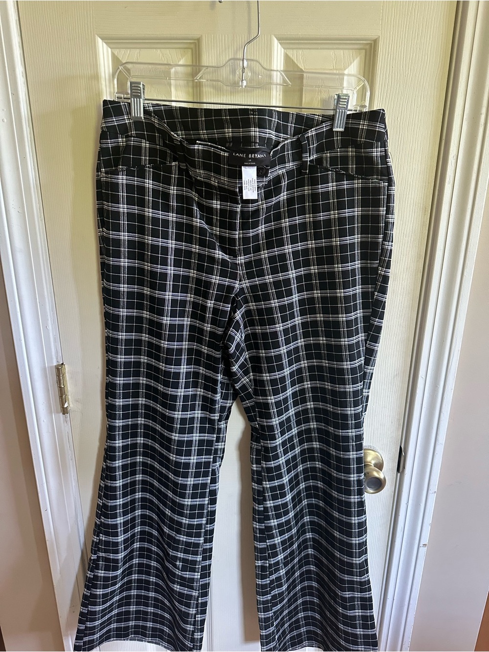 Lane Bryant Black and White Plaid Trousers